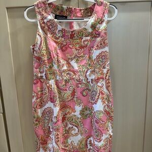 Jones New York Pink Paisley Midi Dress